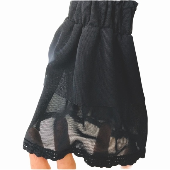 Verve Ami Navy Blue Boho Ruffle Long Sleeve Sleeve Sheer Flowy Tunic Size Medium - Picture 6 of 7